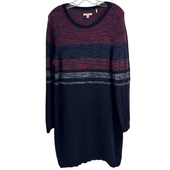 Barbour Sweater Dress Sz 12 Crew Neck Knit Navy Blue Coastal Collection - Picture 2 of 8